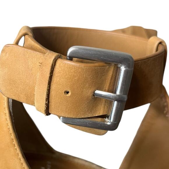 Marc Fisher Annie Camel Leather Platform Espadrille Wedge Sandal Women’s Sz 8.5 - Picture 9 of 10
